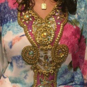 Elegant Moroccan Flower Dress Size Large-Women